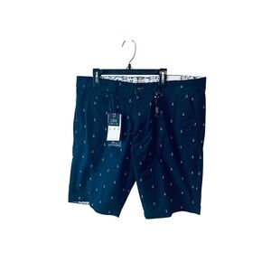 Mens Anchor Print Shorts Denim &‎ Flower Ricky Singh 34 Navy Blue